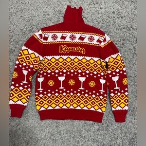 Kahlúa Red and Yellow Turtleneck Sweater for Men